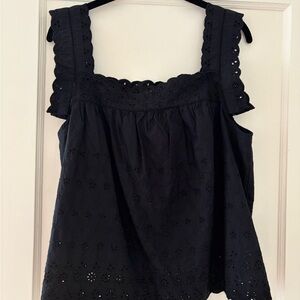GAP x Doen Black Eyelet Sleeveless Women's Top